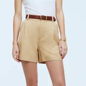 Madewell The Harlow Shorts High Rise Drapey Twill Desert Dune Tan Size: 6